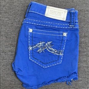 Dark blue Miss Me Short with Simple design